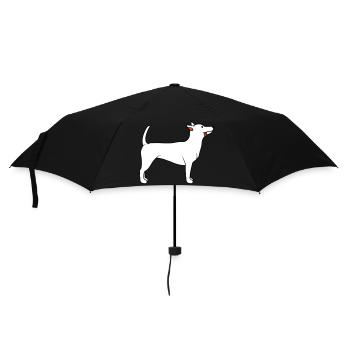 Dear dog sticks out his tongue happily - Umbrella (small) - black - Front