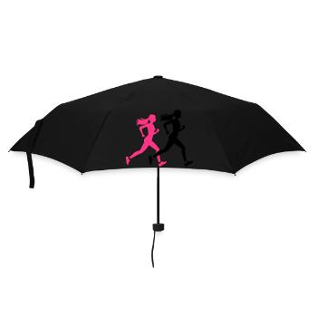 Running Marathon Woman Silhouette - Umbrella (small) - black - Front