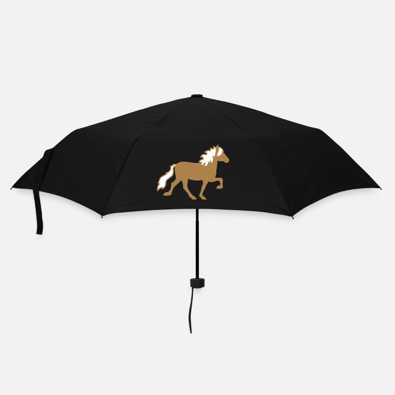 Islandpferd - Regenschirm (klein) - Schwarz