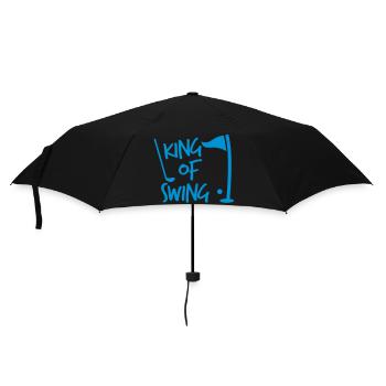 KING of SWING golf fun design with a ball club and - Umbrella (small) - black - Front