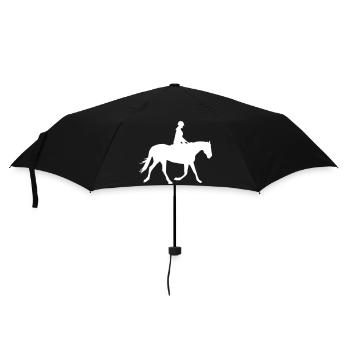 reiterin pferd - Regenschirm (klein) - Schwarz - Vorne