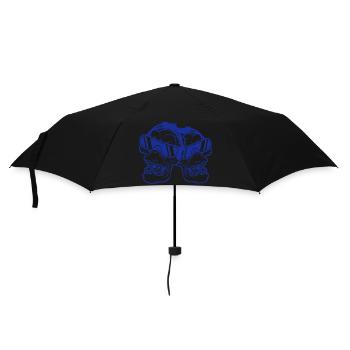 2 DJ Zombies Undead Horror Halloween Party Heads - Umbrella (small) - black - Front