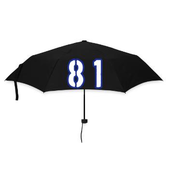 81 Zahl Symbol - Regenschirm (klein) - Schwarz - Vorne