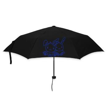 2 Lapins Deux Amis Équipe Équipage Couple Heureux Mignon - Parapluie standard - noir - Devant