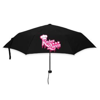 Kitchen Queen Logo Lettering Kitchen Queen Woman - Umbrella (small) - black - Front