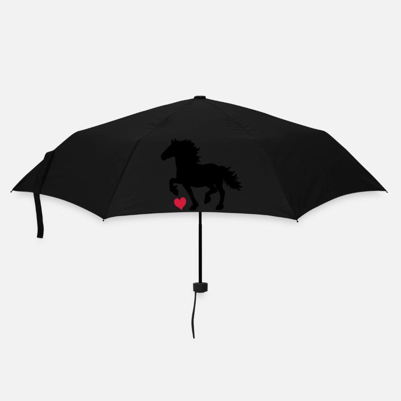 Friesenpferd - Regenschirm (klein) - Schwarz