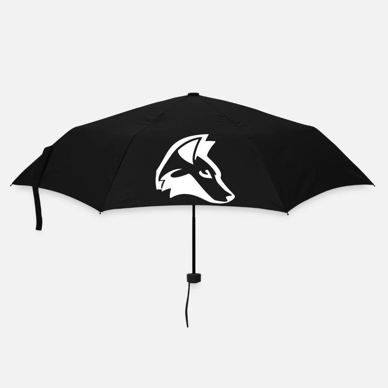 Fuchskopf, Weiße Silhouette Design, Tierdesign - Regenschirm (klein) - Schwarz