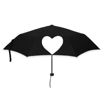 Herz Symbol Liebe süß Herzen rosa Zeichnung Vektor - Regenschirm (klein) - Schwarz - Vorne