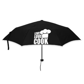 Live Love Cook Life Love Cooking Kitchen Master - Umbrella (small) - black - Front