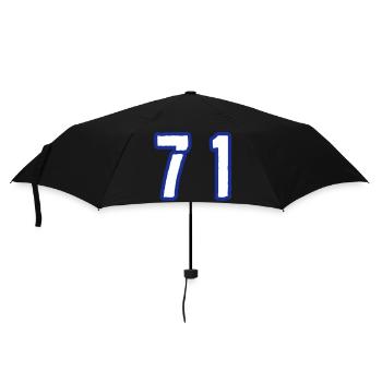 71 Zahl Symbol - Regenschirm (klein) - Schwarz - Vorne