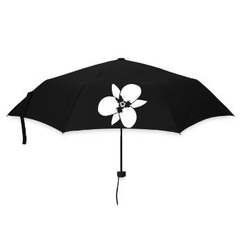 White Beautiful Flower Spring Summer Nature Flower - Umbrella (small) - black - Front