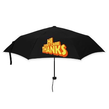 Hi I don't care - Umbrella (small) - black - Front