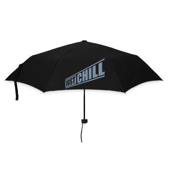 Faulheit Just Chill Logo - Regenschirm (klein) - Schwarz - Vorne
