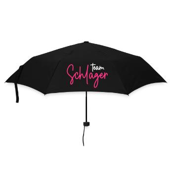 Team Schlager - Schlagerparty - Schlagermusik - Regenschirm (klein) - Schwarz - Vorne