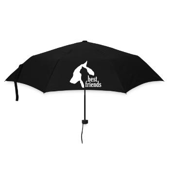 Chien Chat Meilleurs Amis Fidèle Compagnon Compagnon - Parapluie standard - noir - Devant