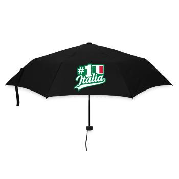 No. 1 Italia (Schriftzug) - Regenschirm (klein) - Schwarz - Vorne