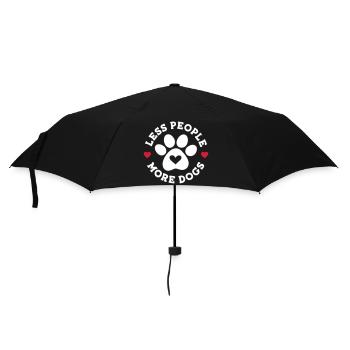 Weniger Menschen mehr Hunde - Regenschirm (klein) - Schwarz - Vorne