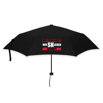 Wir feiern nicht wir SKlieren | farben änderbar - Regenschirm (klein) - Schwarz - Vorne