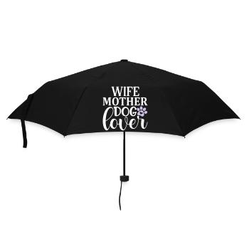 Wife, mother, dog lover - Umbrella (small) - black - Front