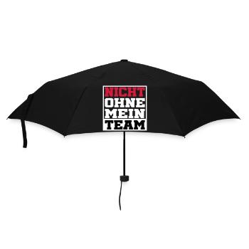 nicht ohne mein team | Farben änderbar - Regenschirm (klein) - Schwarz - Vorne
