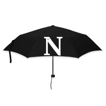 Buchstabe N Anfangsbuchstabe - Regenschirm (klein) - Schwarz - Vorne