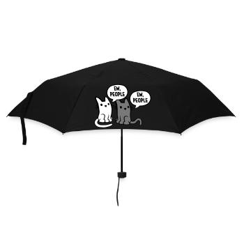 Lustige Katzen ew people - Regenschirm (klein) - Schwarz - Vorne