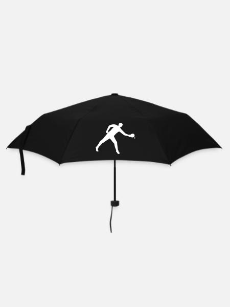 Joueurs jouant au tennis de table en blanc - Parapluie standard - noir