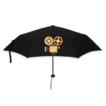Alte Filmkamera Symbol, handgezeichnet. Regisseur - Regenschirm (klein) - Schwarz - Vorne