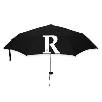 Buchstabe R Anfangsbuchstabe - Regenschirm (klein) - Schwarz - Vorne