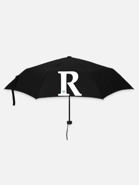 Letter R Initial Letter - Umbrella (small) - black