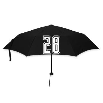 28 Zahl nummer - Regenschirm (klein) - Schwarz - Vorne