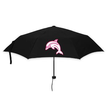 Delfin (dolphin) 01.1 - Regenschirm (klein) - Schwarz - Vorne