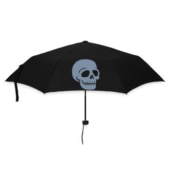 Comic Totenkopf freundlicher Schädel - Regenschirm (klein) - Schwarz - Vorne
