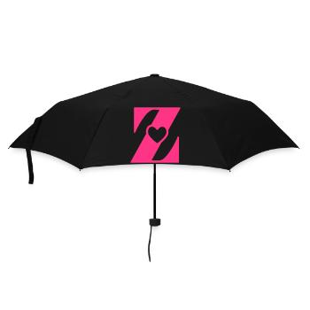 Lettre z Lettre initiale avec coeur - Parapluie standard - noir - Devant
