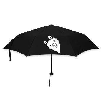 Lama looks sideways - Umbrella (small) - black - Front