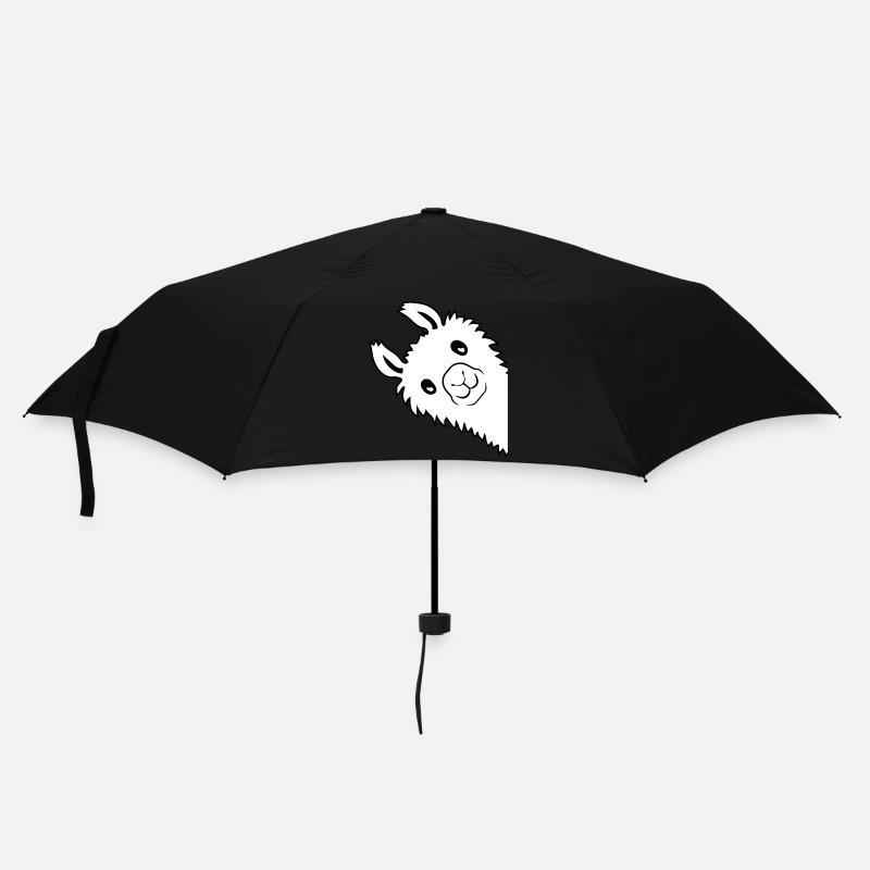 Lama guckt seitlich - Regenschirm (klein) - Schwarz