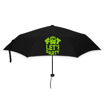im fat lets party - Regenschirm (klein) - Schwarz - Vorne