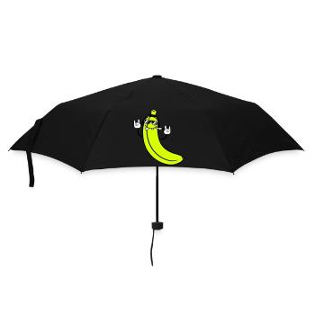 Funny DJ Banana Fruit Sunglasses Party Music - Umbrella (small) - black - Front