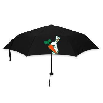 Bunny carrot carrot eat huge big hunger delicious - Umbrella (small) - black - Front