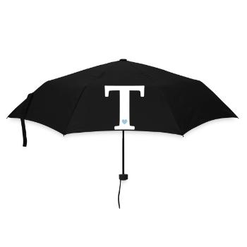 Letter T Initial Letter - Umbrella (small) - black - Front