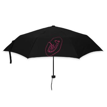 Giraffe HavingAGiraffePicture - Umbrella (small) - black - Front