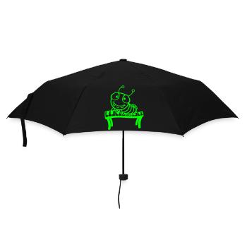 Cute Caterpillar Keyboard Piano Keys Playing Animal - Umbrella (small) - black - Front