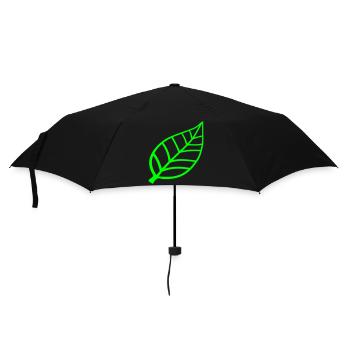 Kleines Hübsches Blatt Grünes Öko Baum Blättchen - Regenschirm (klein) - Schwarz - Vorne