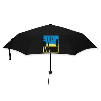 Farben änderbar | Stop the War | Kein Krieg - Regenschirm (klein) - Schwarz - Vorne