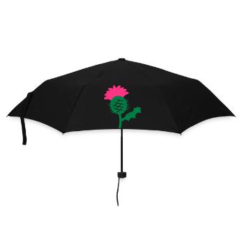 Einzel Kopf Blume der schottischen Distel - Regenschirm (klein) - Schwarz - Vorne