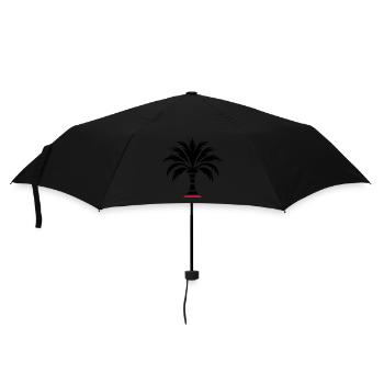 Palme Insel - Regenschirm (klein) - Schwarz - Vorne
