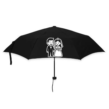 Ehepaar Hochzeit Brautpaar - Regenschirm (klein) - Schwarz - Vorne