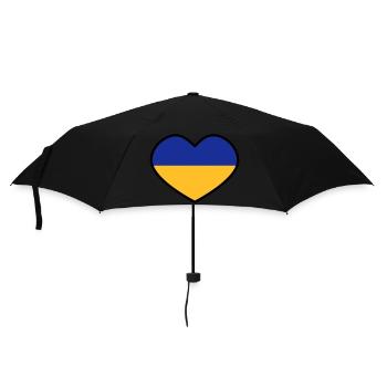 Ukrainisches Herz - Regenschirm (klein) - Schwarz - Vorne