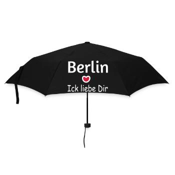 Berlin Ich liebe Dir - Regenschirm (klein) - Schwarz - Vorne