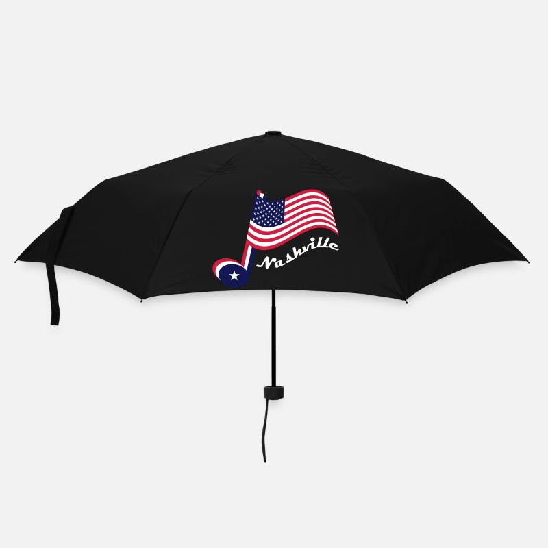 Musique country Nashville. Note et bannière pailletée. - Parapluie standard - noir
